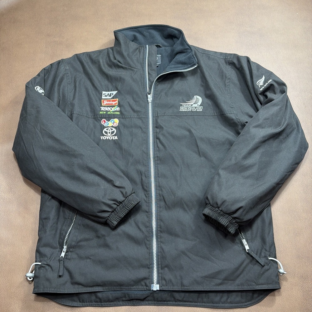 Vintage Team New Zealand Jacket Mens S Black Sailing America's Cup NZL 2004 Rare